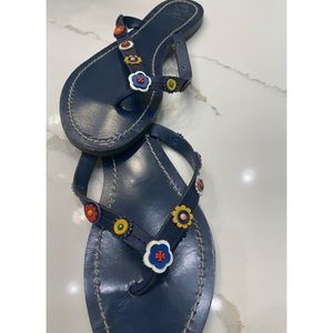 Tory Burch size 7 blue flower sandals